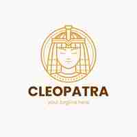 Vettore gratuito modello di logo cleopatra design piatto