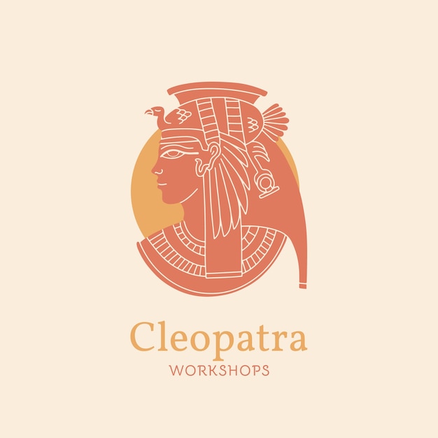 Vettore gratuito modello di logo cleopatra design piatto