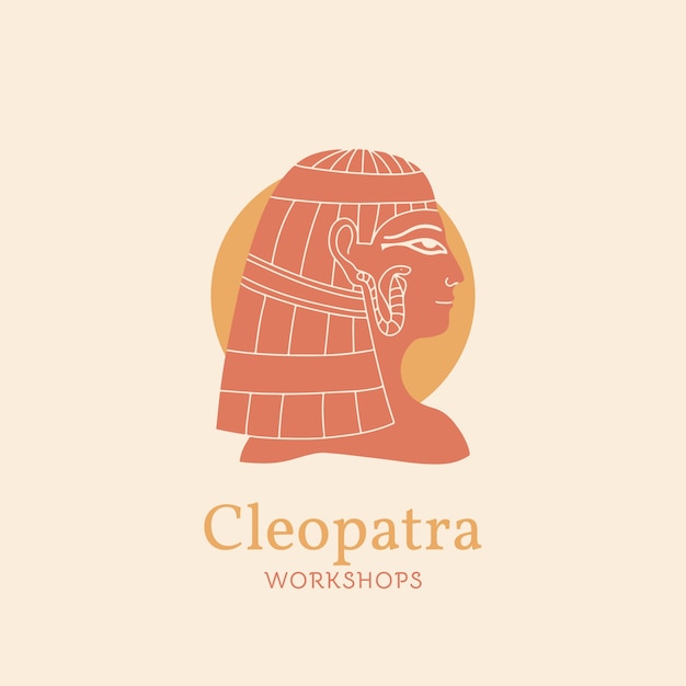 Vettore gratuito modello di logo cleopatra design piatto