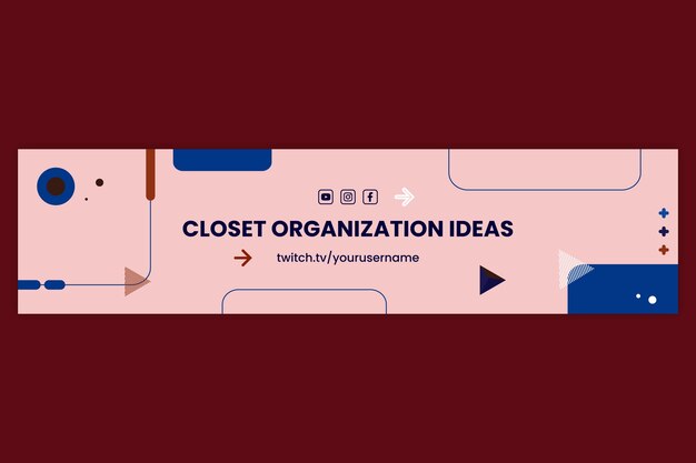 Flat design closet shopping twitch banner