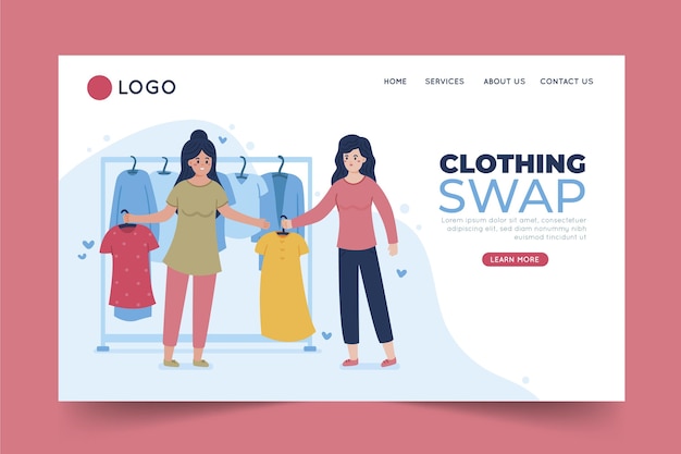Flat design clothing donation concept