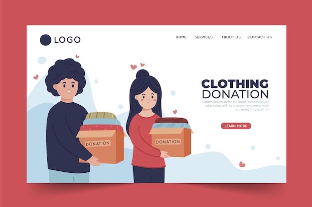 Free vector flat design clothing donation concept