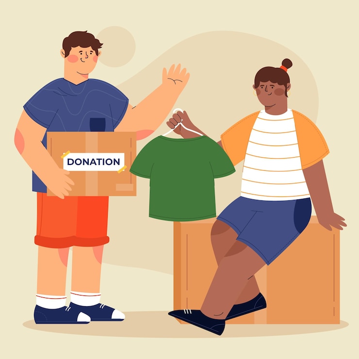 Free Vector flat design clothing donation concept