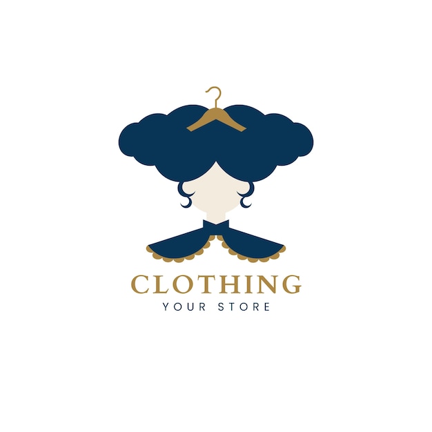 Flat design clothing store logo design