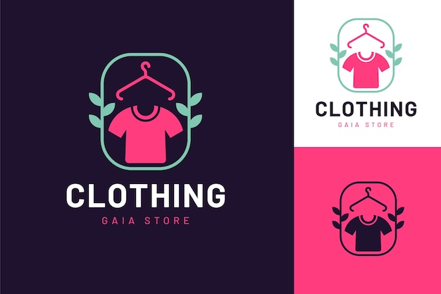 Шаблон логотипа магазина одежды с плоским дизайном