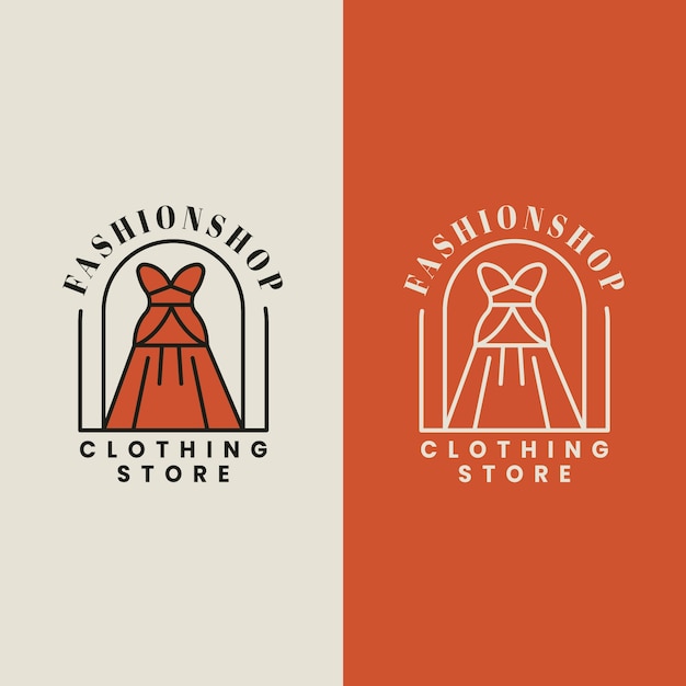 Шаблон логотипа магазина одежды с плоским дизайном