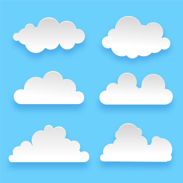 Flat design cloud collection