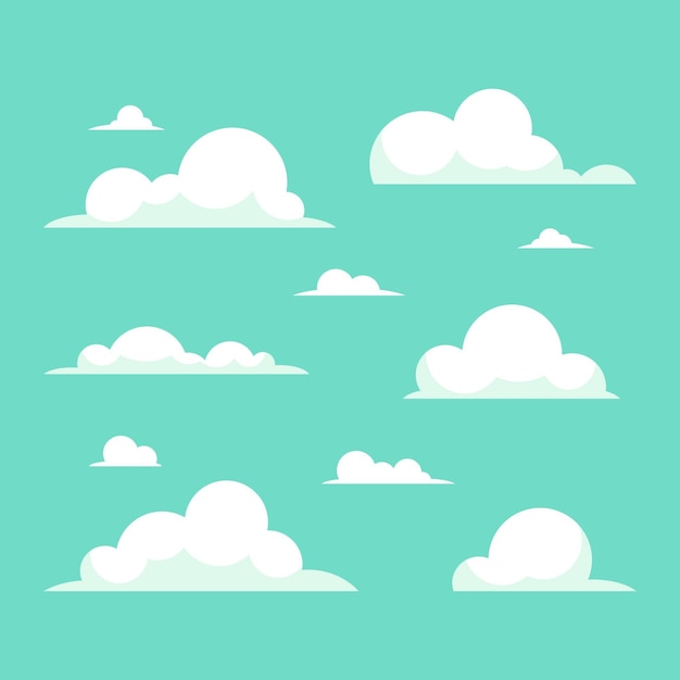 Flat design cloud collection