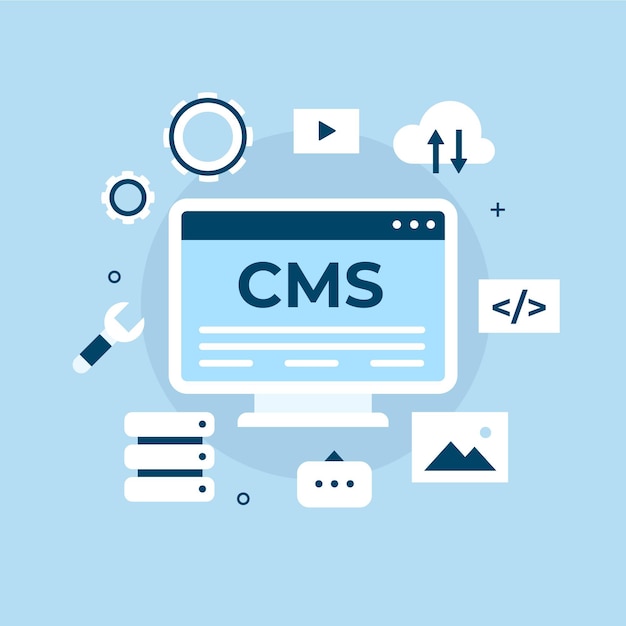 Плоский дизайн концепции cms