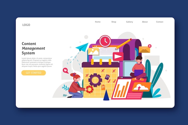 Flat design cms website