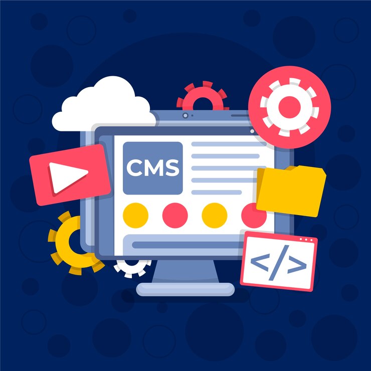 Free Vector flat design cms with various open apps