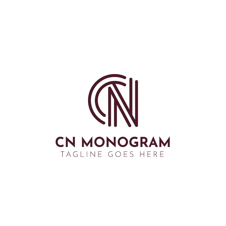 무료 Vector 평면 디자인 cn 또는 nc 템플릿