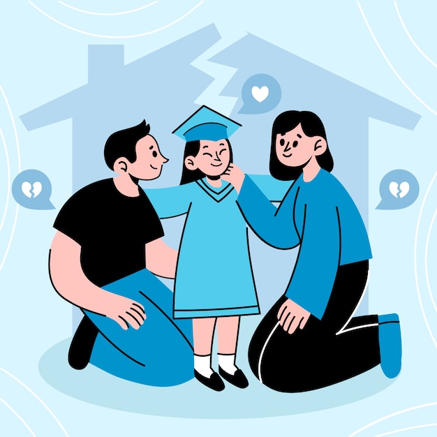 Free vector flat design co-parenting illustration