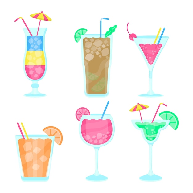 Flat design cocktail pack