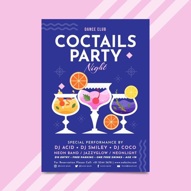 Flat Design Cocktail Party Flyer