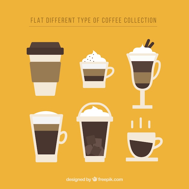 Free vector flat design of coffee mugs