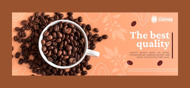 Free vector flat design coffee plantation facebook cover