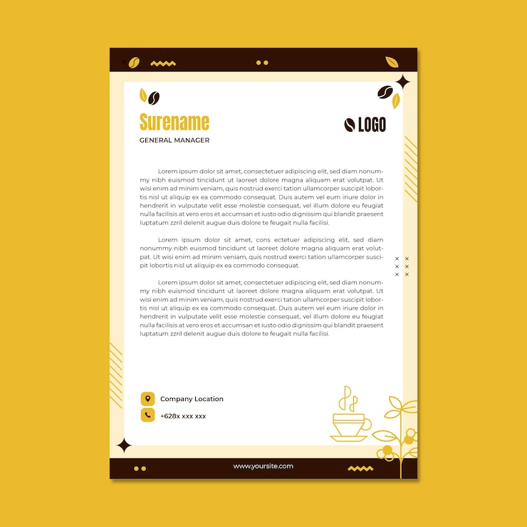 मुफ़्त वेक्टर flat design coffee plantation letterhead