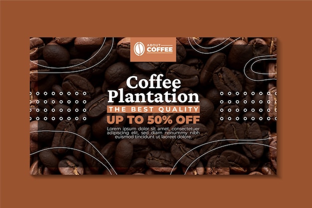 Free vector flat design coffee plantation sale banner template