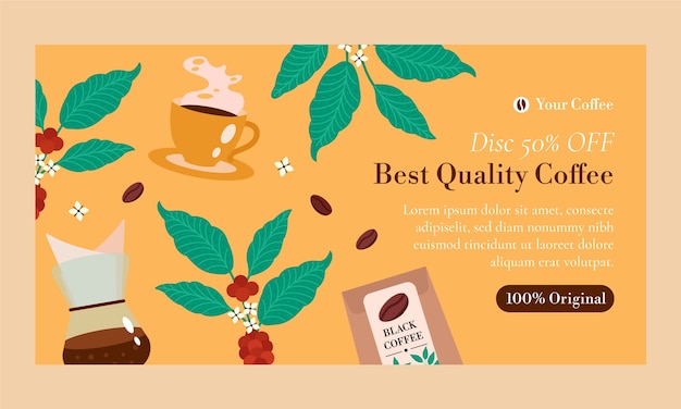 Flat design coffee plantation template