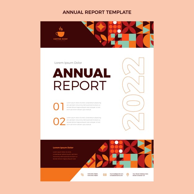 assignment cover page creator Free vector flat design coffee shop annual report