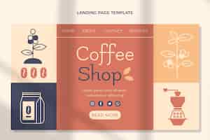 Free vector flat design coffee shop landing page