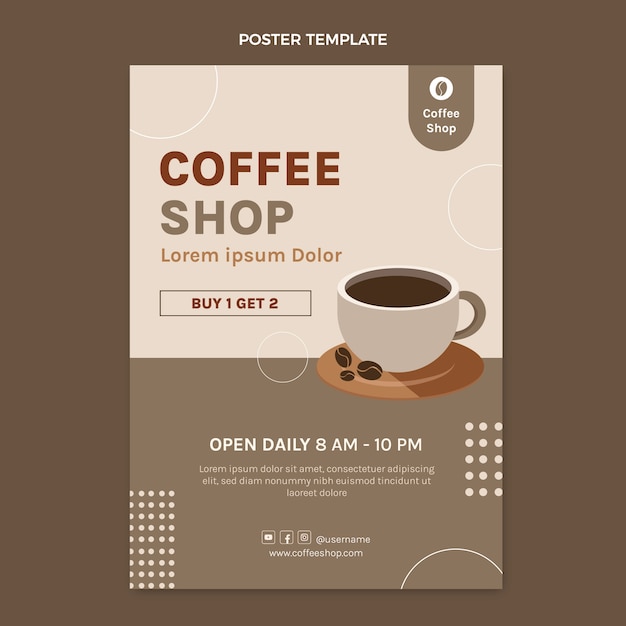 Flat Design Coffee Shop Poster Free Vector Download