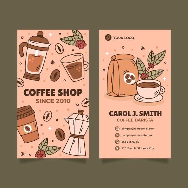 flat design coffee shop template