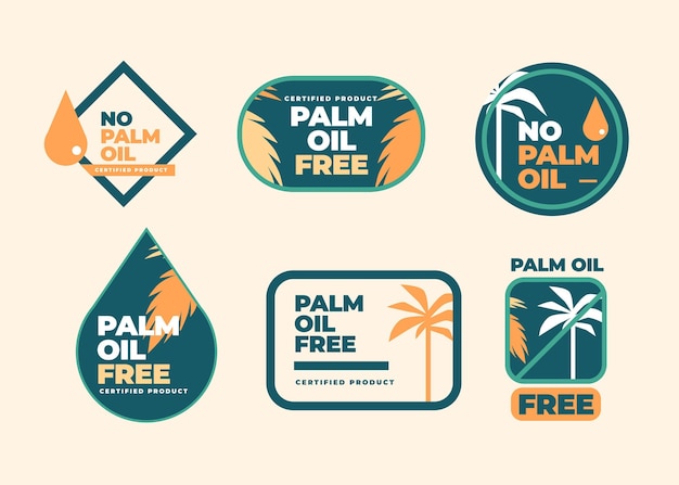 Flat design collection of palm oil badges