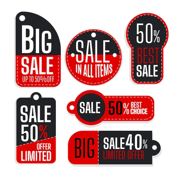 Free vector flat design collection of sales tags