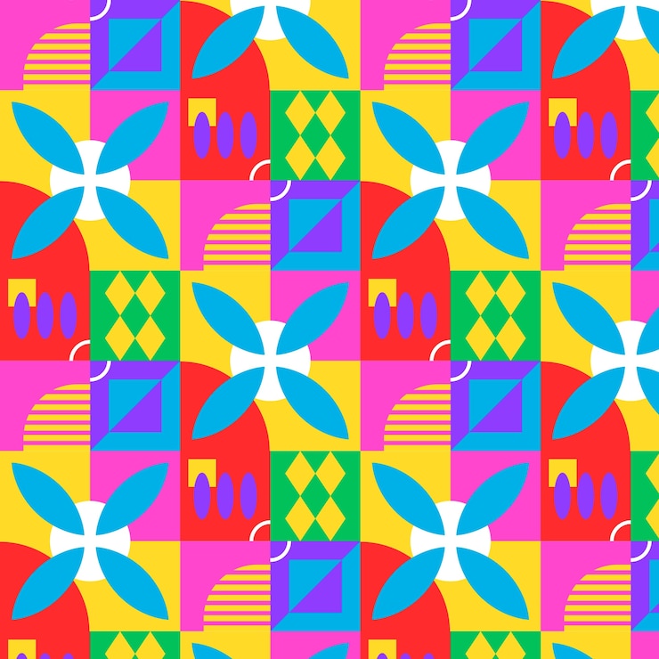 Free Vector flat design color blocking pattern
