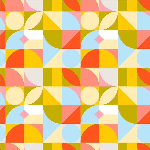 Flat design color blocking pattern