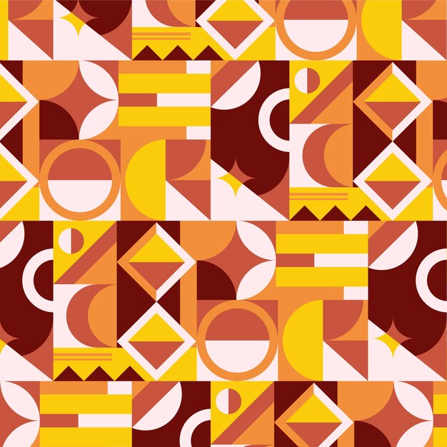 Flat design color blocking pattern