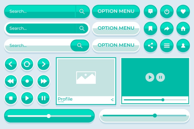 無料Vector フラットデザインカラーuiキットコレクション