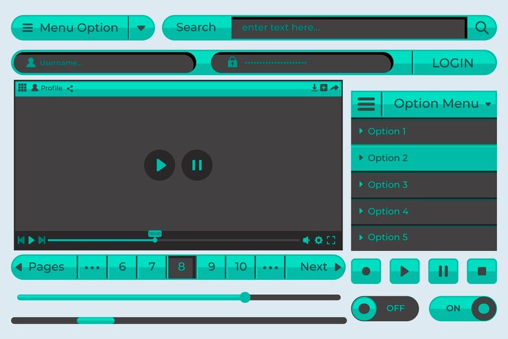 Free Vector flat design colored ui kit collection