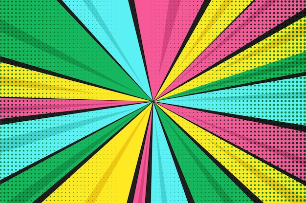 Flat design colorful comics background