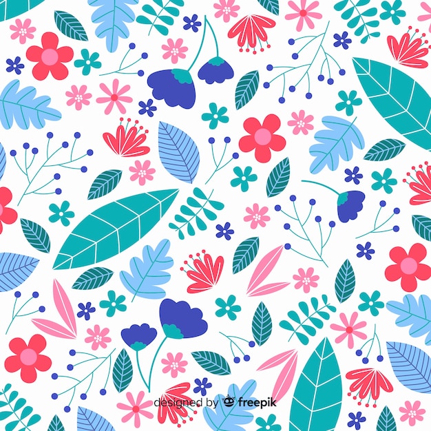 Free vector flat design colorful floral background