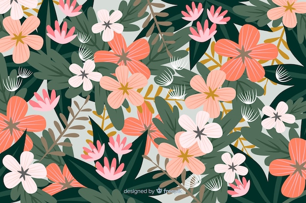 Flat design colorful floral background