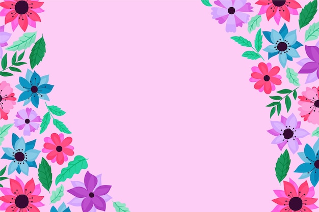 Flat design colorful flowers background