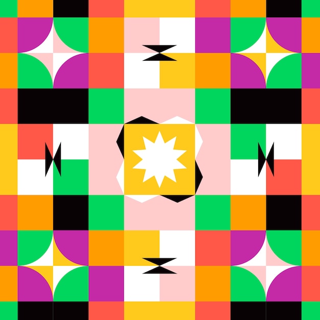 Бесплатное векторное изображение Плоский дизайн красочный геометрический узор