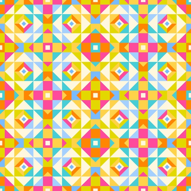 무료 벡터 평면 디자인 다채로운 기하학적 패턴