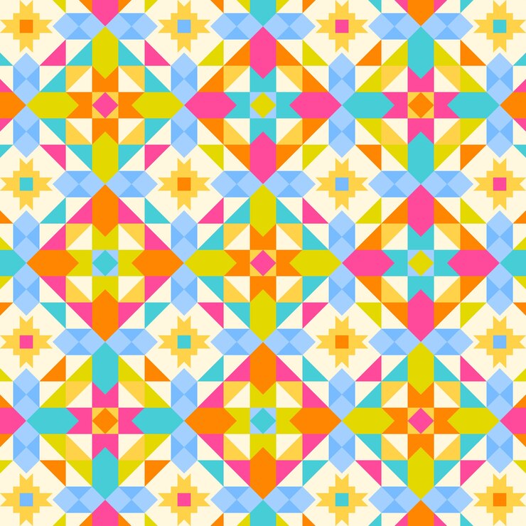 無料Vector フラットなデザインのカラフルな幾何学模様
