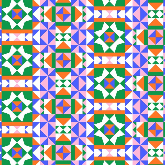 평면 디자인 다채로운 기하학적 패턴