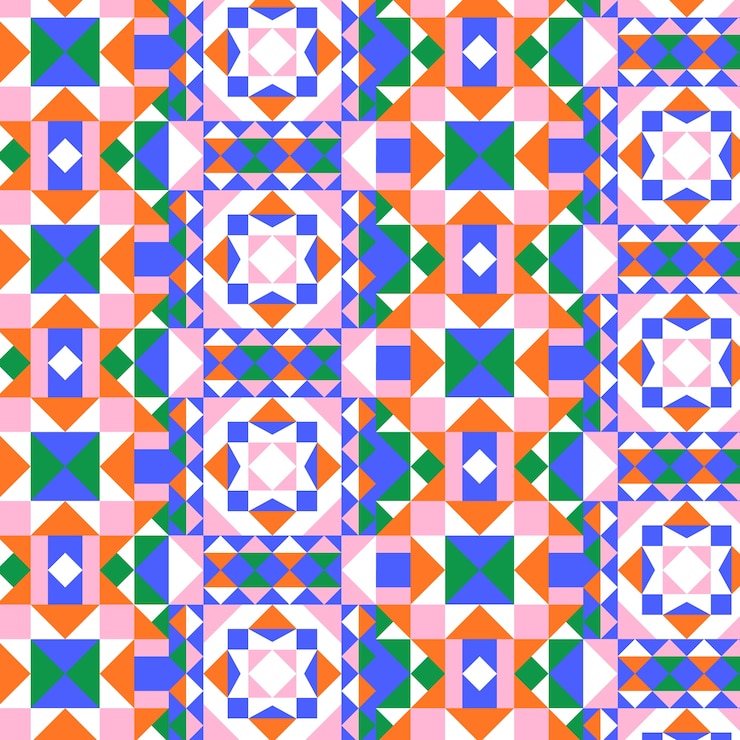 無料Vector フラットなデザインのカラフルな幾何学模様