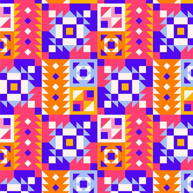 Free vector flat design colorful geometric pattern