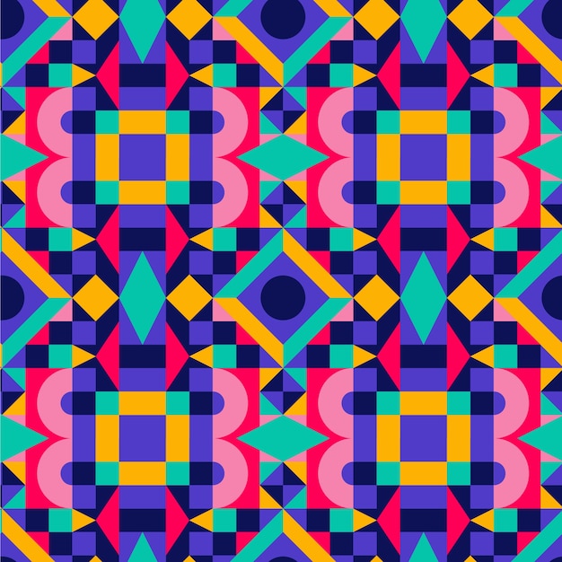 Flat design colorful geometric pattern