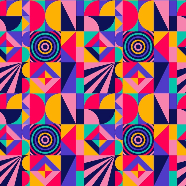 Flat design colorful geometric pattern