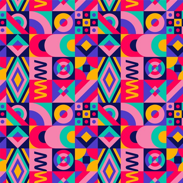 Flat design colorful geometric pattern