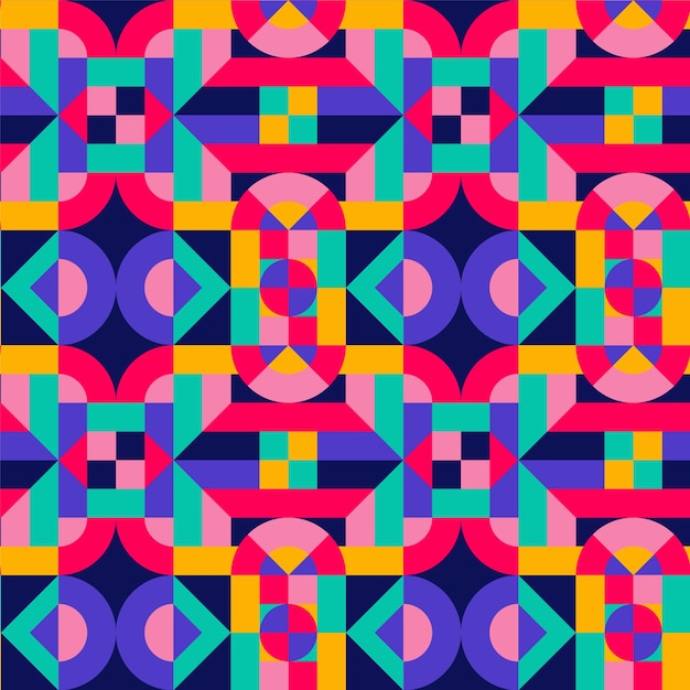 Flat design colorful geometric pattern