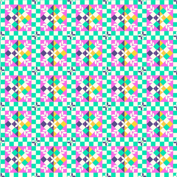 無料Vector フラットなデザインのカラフルな幾何学模様